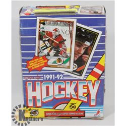 BOX OF 1991-92 OPEECHEE NHL CARD PACKS.