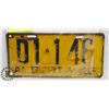 Image 1 : 1926 ALBERTA LICENCE PLATE