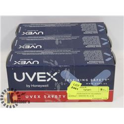 3 NEW UVEX SAFETY GLASSES / SEISMIC / S0604X BLACK