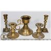 Image 1 : BOX OF BRASS CANDLE STICKS.