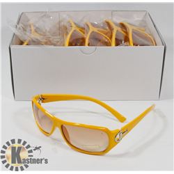 CASE OF YELLOW DESIGNER SUNGLASSES