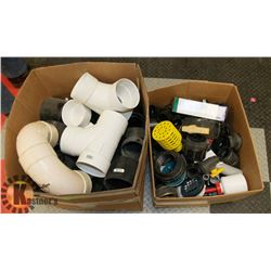 2 BOXES OF MISC ABS/DUCT FITTINGS.