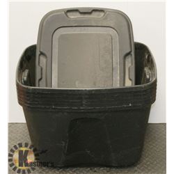 LOT OF 6 TUBS WITH LIDS.