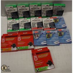 BOX OF ASSORTED FLEE & TICK GUARDS AND 3 NYLON