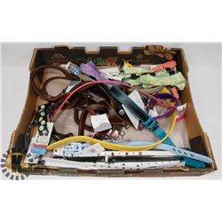 LARGE FLAT OF ASSORTED DOG COLLARS