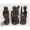Image 1 : 3 CARVED FIGURES 10" HIGH