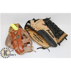 LOT OF TWO BASEBALL GLOVES
