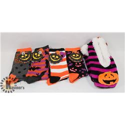 BUNDLE OF 8 PAIRS OF WOMENS HALLOWEEN SOCKS & ONE