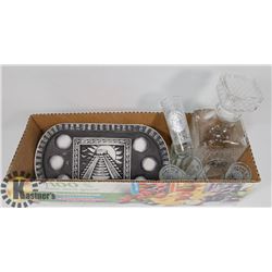 TEQUILA DECANTER AND SHOOTER GLASSES