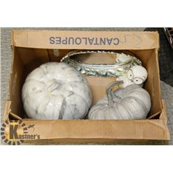 BOX OF ASSORTED FALL DECOR