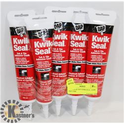 5 TUBES OF DAP KWIK SEAL, 162ML PER TUBE