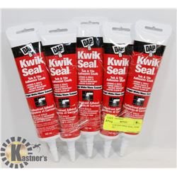5 TUBES OF DAP KWIK SEAL, 162ML PER TUBE