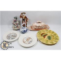 FLAT OF OLD PLATES JAPAN STATUE