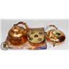 Image 1 : PAIR OF COPPER TEA KETTLES