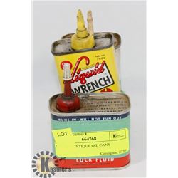 SET OF 3 ANTIQUE OIL CANS