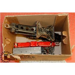 BOX OF CAR JACKS, CHAIN, POWER INVERTOR