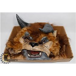IMMORTAL WOLF MASK WITH HORNS AND SEPARATE JAW