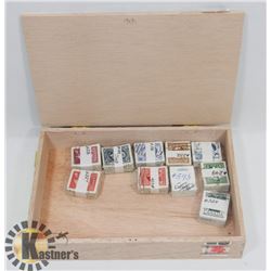 CIGAR BOX FILLED WITH 10 X 100 CANADIAN STAMPS