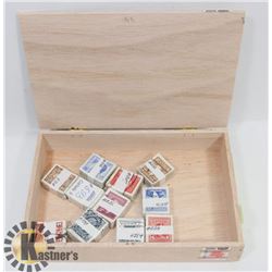 CIGAR BOX FILLED WITH 10 X 100 CANADIAN STAMPS