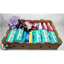 FLAT OF ASSORTED TAMPONS AND PADS
