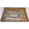 Image 1 : BOX W/ OVER 120 PCS OF SOCKETS AND WRENCHES.
