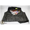 Image 1 : DIAMOND-PLATE BUFFALO LEATHER VEST.