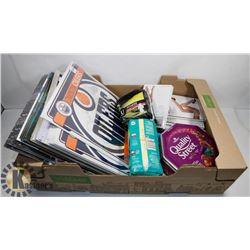 FLAT OF PADS, PANTYHOSE, QUALITY STREET, AND 2019