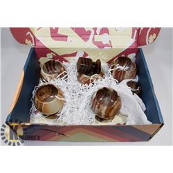 BOX OF STONE GLASSES AND MORE