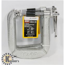 2 NEW BESSEY 3"X 4-1/2" DEEP C-CLAMPS