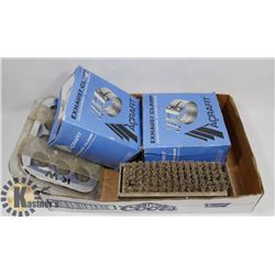 2 NEW 5" EXHAUST CLAMPS/BOOT BRUSH