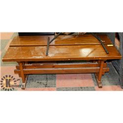 PAIR OF WOODEN BENCHES