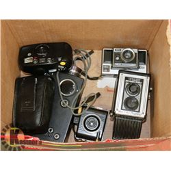BOX OF VINTAGE CAMERAS