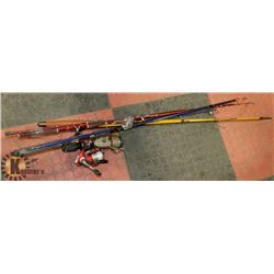 3 FISHING RODS AND REELS