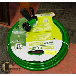 NEW 50' WATER HOSE & SPRAYER NOZZLE