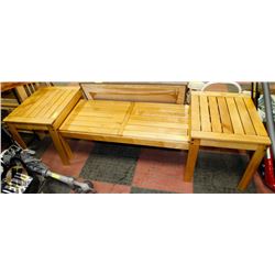 3PC WOODEN COFFEE TABLE AND END TABLE SET