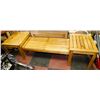 Image 1 : 3PC WOODEN COFFEE TABLE AND END TABLE SET
