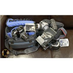 BUNDLE WITH CAMERAS AND ACCESSORIES INCLUDING BAGS