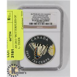 CANADIAN 2013 "BUTTERFLIES OF CANADA - TIGER