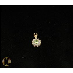 #-74 GENUINE PERIDOT & CZ PENDANT