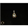 Image 1 : #-88 GENUINE BLUE TOPAZ & CZ PENDANT