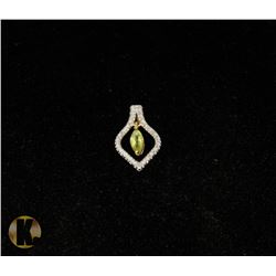 #-76 GENUINE PERIDOT & CZ PENDANT
