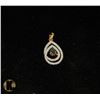 Image 1 : #-70 GENUINE BLUE SAPPHIRE & CZ PENDANT