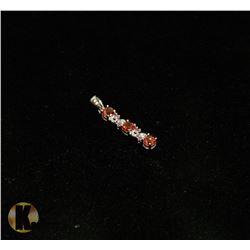 #-79 GENUINE RED GARNET & CZ PENDANT