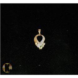 #-72 GENUINE PERIDOT & CZ PENDANT