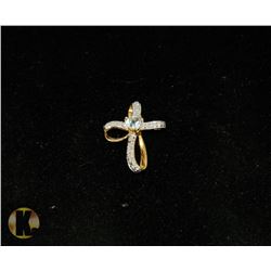 #-86 GENUINE BLUE TOPAZ & CZ PENDANT