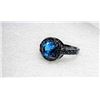 Image 1 : 5)  BLACK RHODIUM PLATED BLUE SAPPHIRE