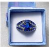 Image 2 : 6)  WHITE GOLD FILLED BLUE SAPPHIRE RING