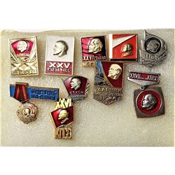 1)  LOT OF 10 RUSSIAN LAPEL PINS