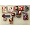 Image 1 : 1)  LOT OF 10 RUSSIAN LAPEL PINS