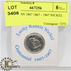 CANADIAN 1867 1867 - 1967 NICKEL